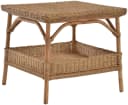 Krines Home Beistelltisch Rattan Quadratisch Honig-Dunkel Bild 2