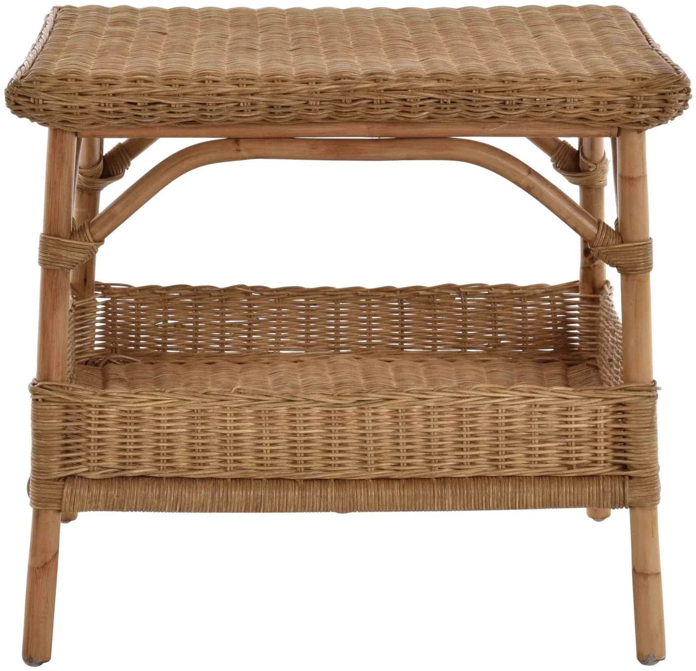 Krines Home Beistelltisch Rattan Quadratisch Honig-Dunkel - Bild 3