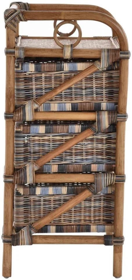 Krines Home Badregal Rattan mit 3 Schubladen braun - Bild 3