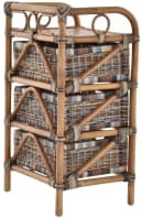 Krines Home Badregal Rattan mit 3 Schubladen braun Bild 4