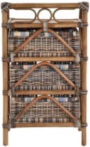 Krines Home Badregal Rattan mit 3 Schubladen braun Bild 5