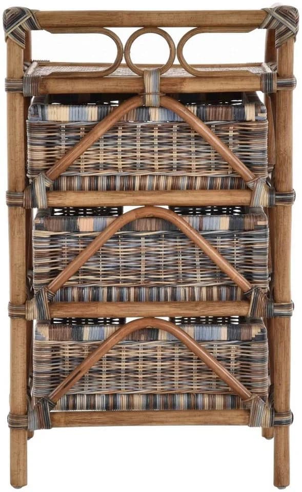 Krines Home Badregal Rattan mit 3 Schubladen braun - Bild 5