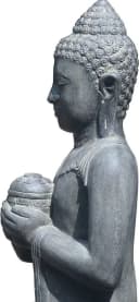 Krines Home Buddha-Figur Lavastein-Guss Grau 150 cm Bild 1
