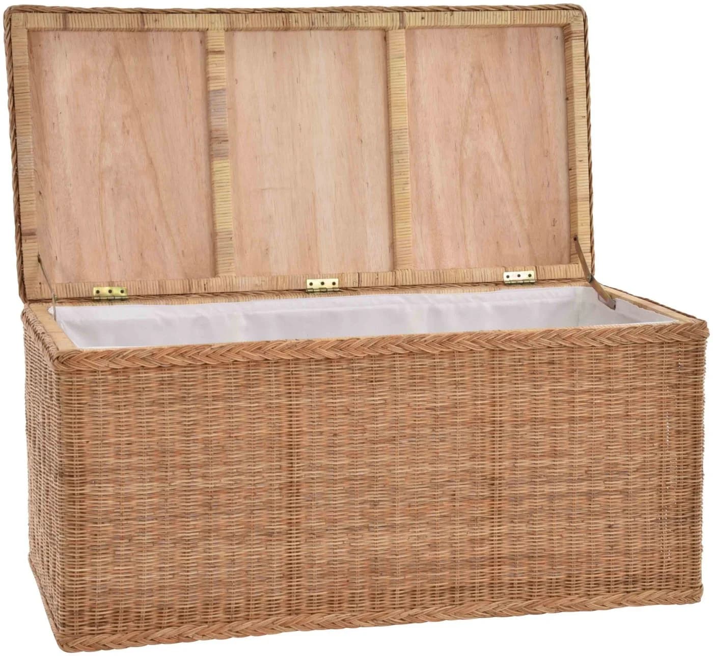 Krines Home Rattantruhe XXL Natur Aufbewahrung mit Deckel - Bild 4