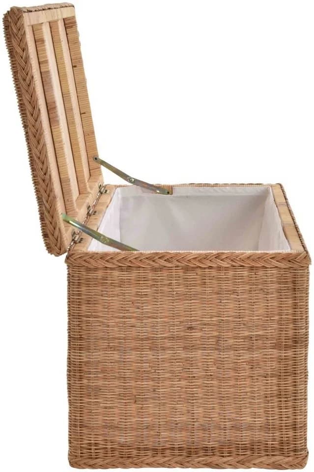 Krines Home Rattantruhe XXL Natur Aufbewahrung mit Deckel - Bild 5