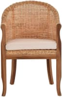 Krines Home Relaxsessel Rattan-Sessel mit Holzbeinen, Sessel aus echtem Rattan mit Polster Bild 1