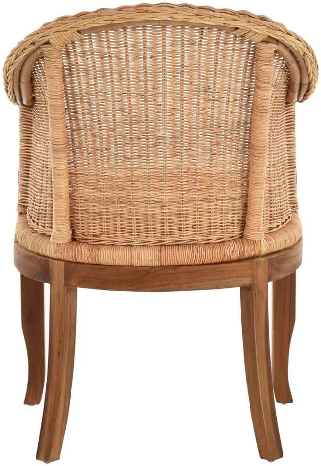 Krines Home Relaxsessel Rattan-Sessel mit Holzbeinen, Sessel aus echtem Rattan mit Polster - Bild 5