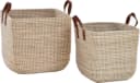 Krines Home Aufbewahrungskorb Set/2 Handgearbeitete Seegras Dekokörbe zur Aufbewahrung Flechtkorb Bild 2