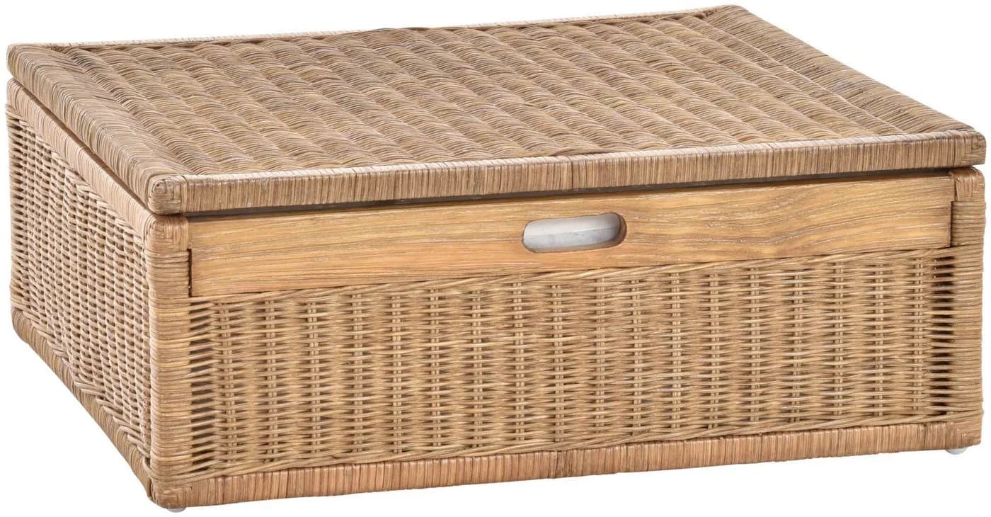 Krines Home Aufbewahrungskorb Unterbett Rattan Hellbraun mit Deckel - Bild 2