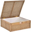 Krines Home Aufbewahrungskorb Unterbett Rattan Hellbraun mit Deckel Bild 3