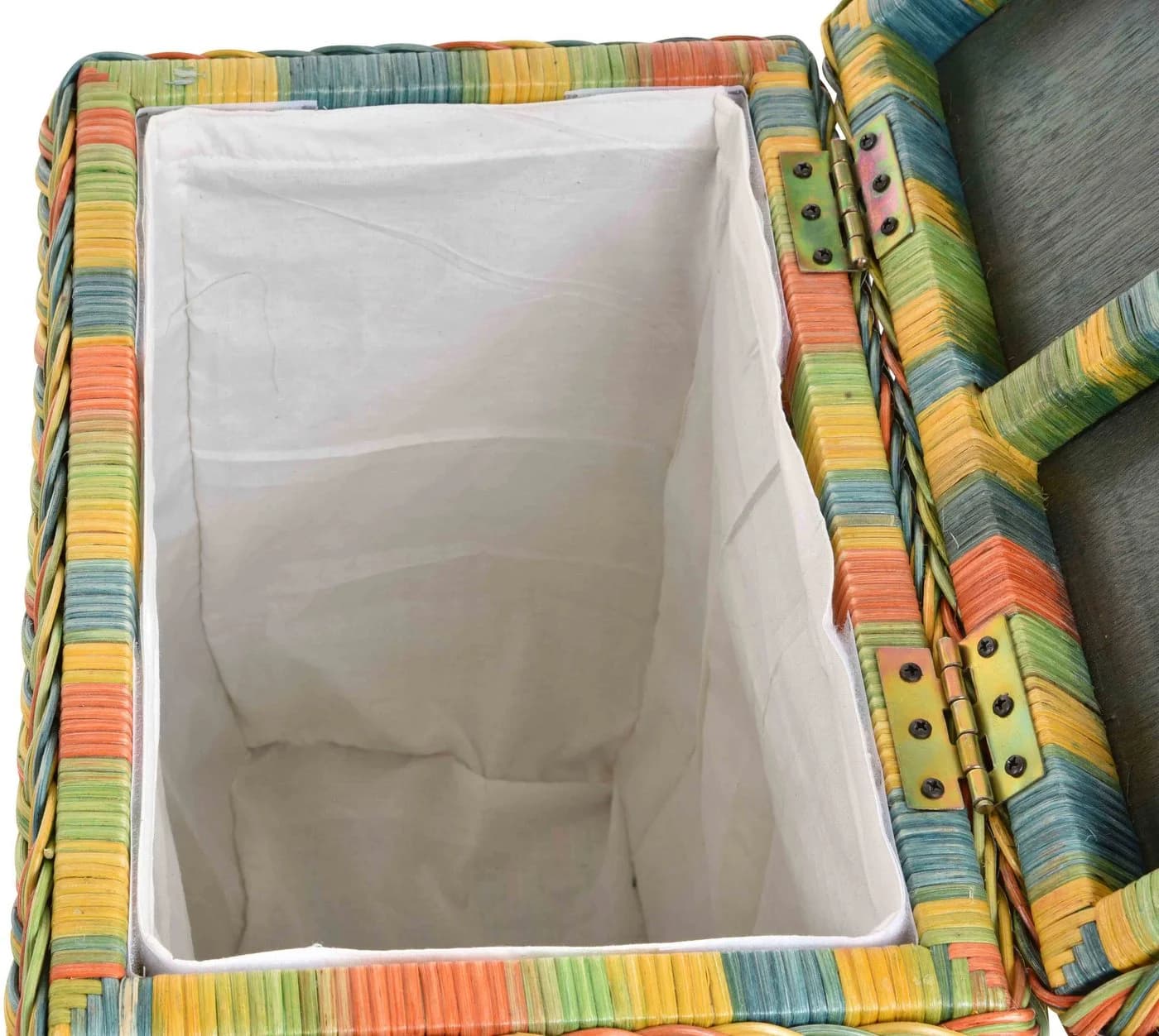 Krines Home Wäschekorb Rattan Bunt mit Deckel & Inlett