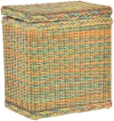 Krines Home Wäschekorb Rattan Bunt mit Deckel & Inlett Bild 2