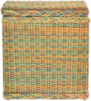 Krines Home Wäschekorb Rattan Bunt mit Deckel & Inlett Bild 3