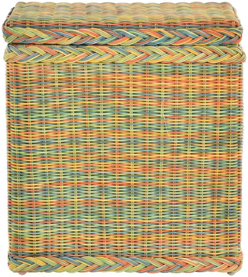 Krines Home Wäschekorb Rattan Bunt mit Deckel & Inlett - Bild 3
