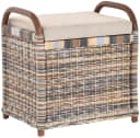 Krines Home Sitzbank Rattan mit Stauraum und gepolstertem Deckel Bild 2