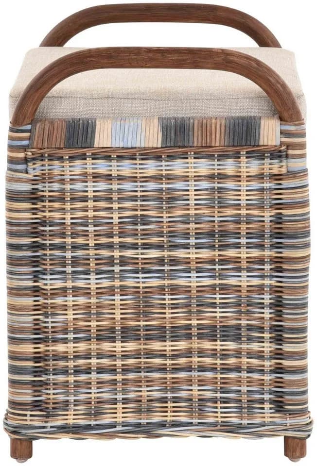 Krines Home Sitzbank Rattan mit Stauraum und gepolstertem Deckel - Bild 5