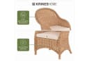 Krines Home Esszimmersessel Rattan mit Armlehne & Polster Beige Bild 4