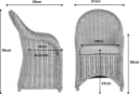 Krines Home Esszimmersessel Rattan mit Armlehne & Polster Beige Bild 5
