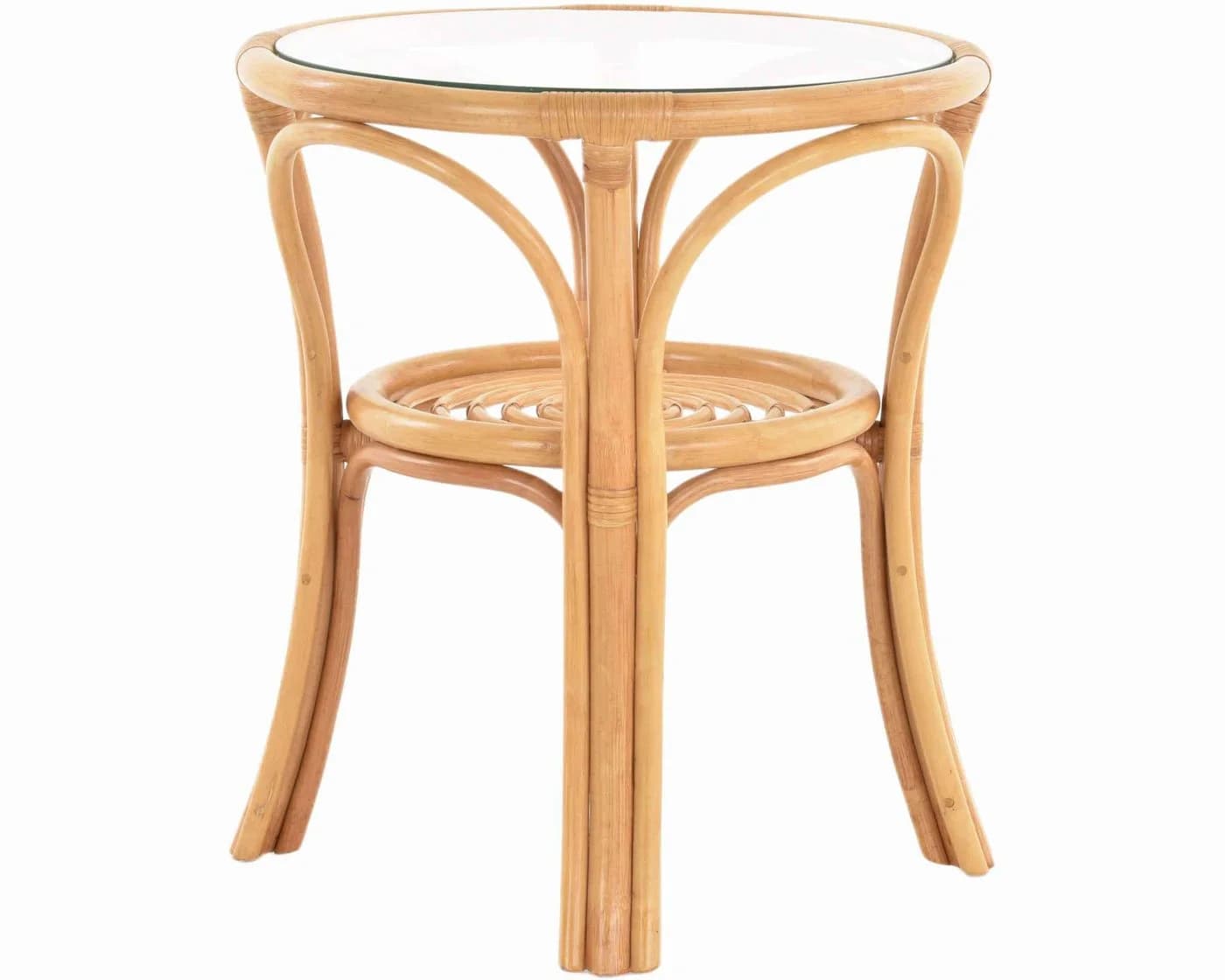Krines Home Beistelltisch Rattan Glasplatte Ø 56 cm - Bild 3