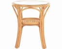Krines Home Beistelltisch Rattan Glasplatte Ø 56 cm Bild 4