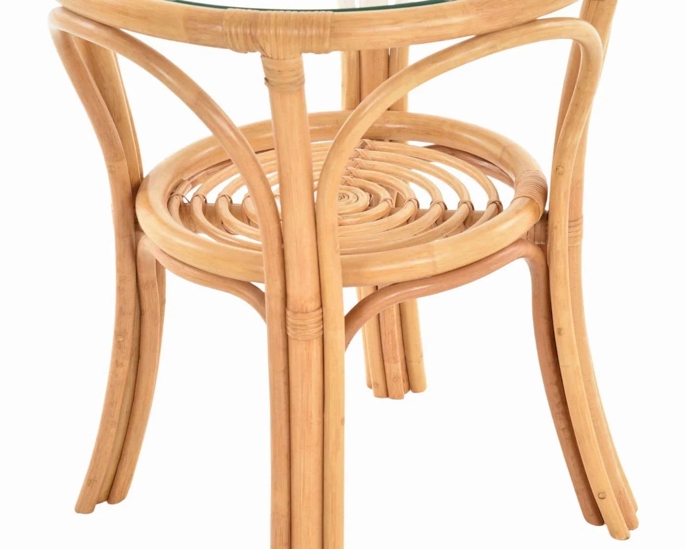 Krines Home Beistelltisch Rattan Glasplatte Ø 56 cm - Bild 5