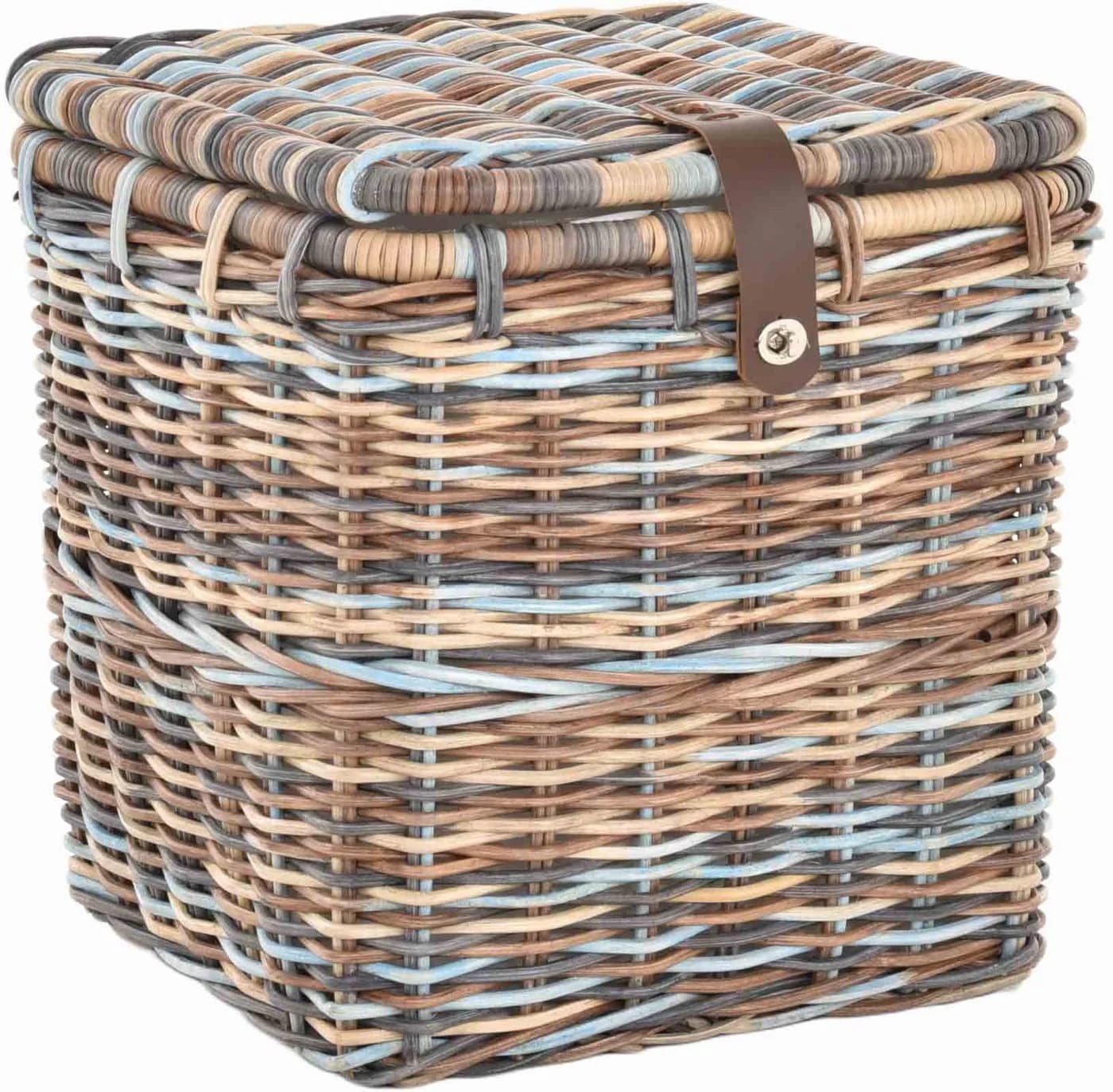 Krines Home Allzweckkorb Korbtruhe mit Deckel, Natur Rattan, Quadratisch - Bild 2