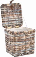 Krines Home Allzweckkorb Korbtruhe mit Deckel, Natur Rattan, Quadratisch Bild 3