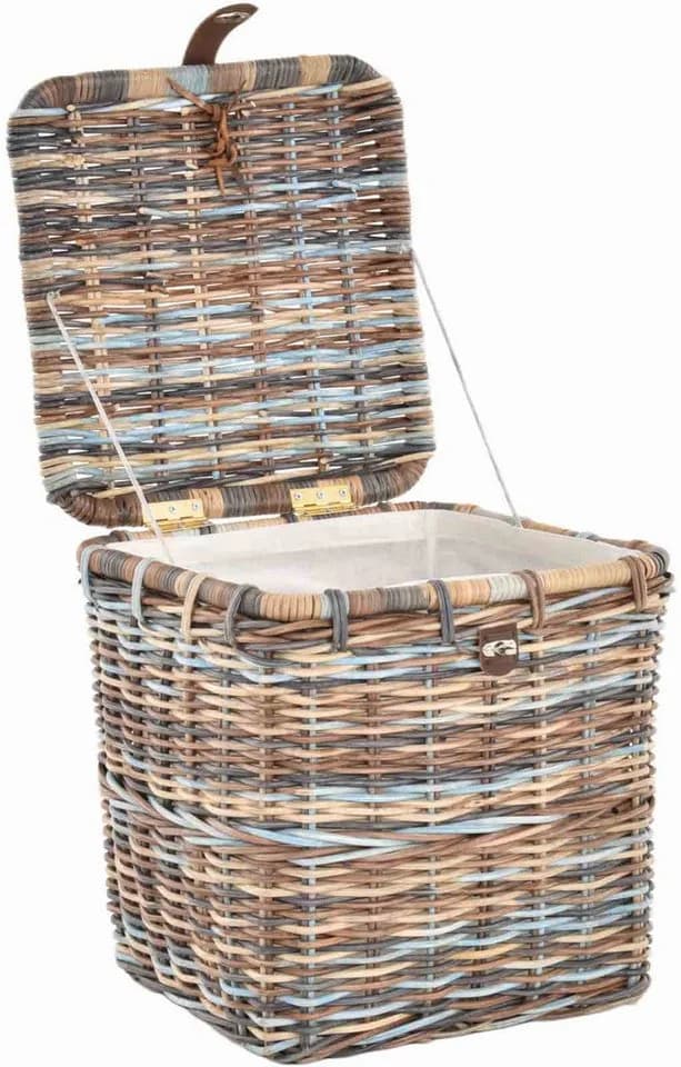 Krines Home Allzweckkorb Korbtruhe mit Deckel, Natur Rattan, Quadratisch - Bild 3