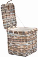 Krines Home Allzweckkorb Korbtruhe mit Deckel, Natur Rattan, Quadratisch Bild 4