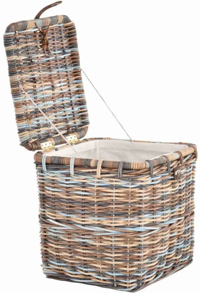 Krines Home Allzweckkorb Korbtruhe mit Deckel, Natur Rattan, Quadratisch - Bild 4