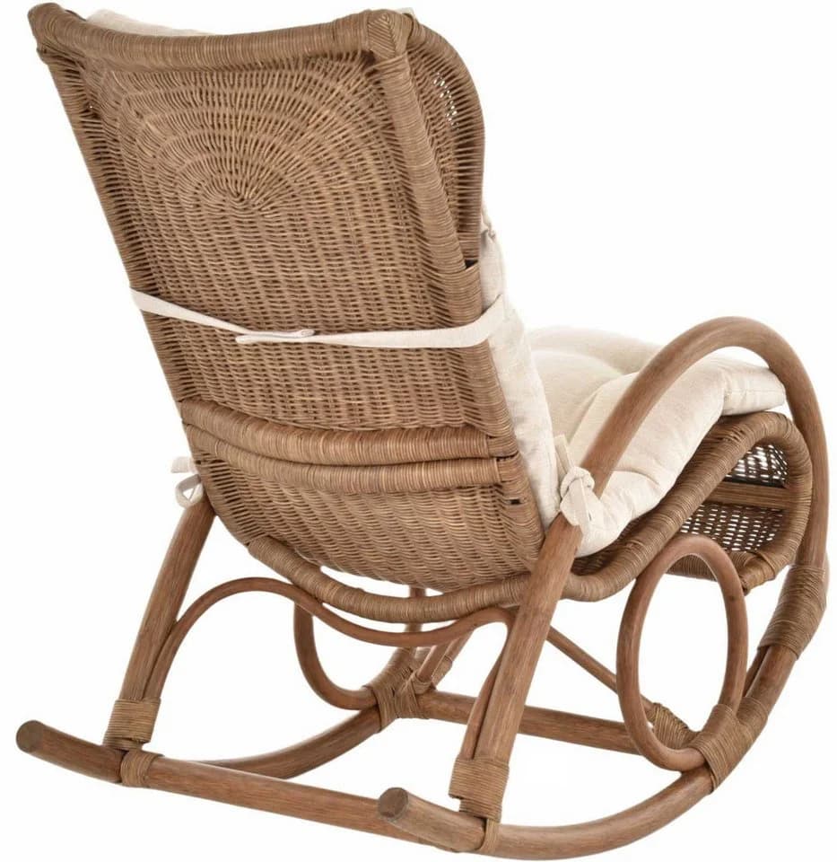 Krines Home Schaukelstuhl Luxor Natur Rattan Schaukelsessel - Bild 3