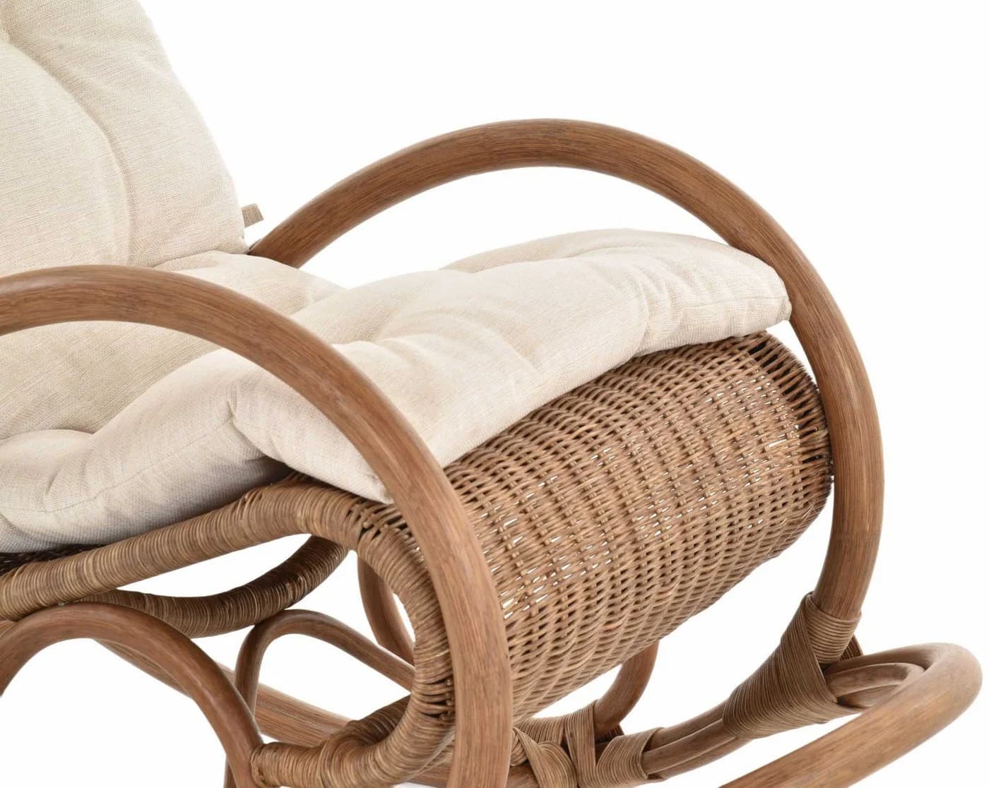 Krines Home Schaukelstuhl Luxor Natur Rattan Schaukelsessel - Bild 5
