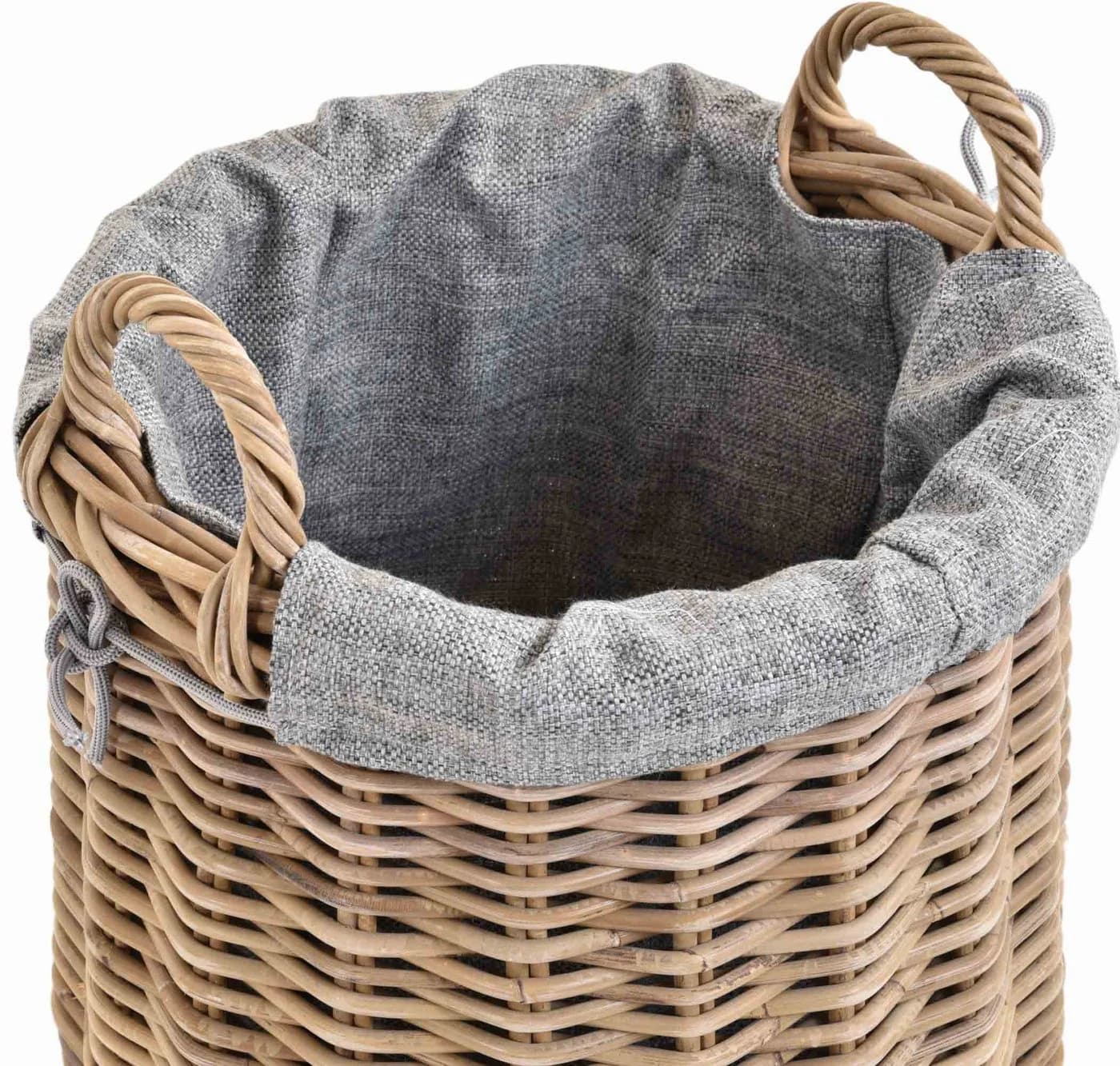 Krines Home Wäschekorb Rattan Rund mit Griffen - Bild 4