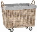 Krines Home Kaminholzkorb Rattan Optik mit Rollen Bild 2