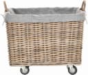Krines Home Kaminholzkorb Rattan Optik mit Rollen Bild 4