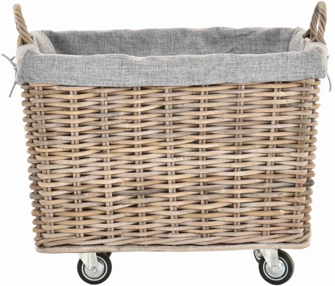 Krines Home Kaminholzkorb Rattan Optik mit Rollen - Bild 4