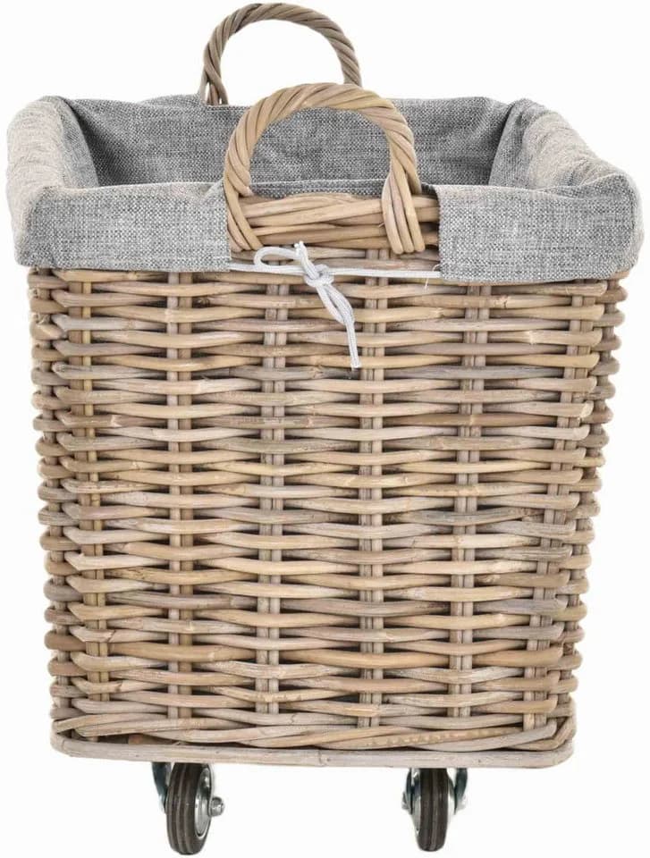 Krines Home Kaminholzkorb Rattan Optik mit Rollen - Bild 5