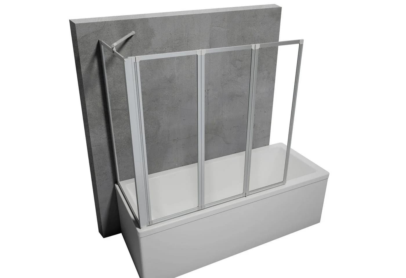 Schulte Badewannenfaltwand Smart Sicherheitsglas Alu-Natur - Bild 2