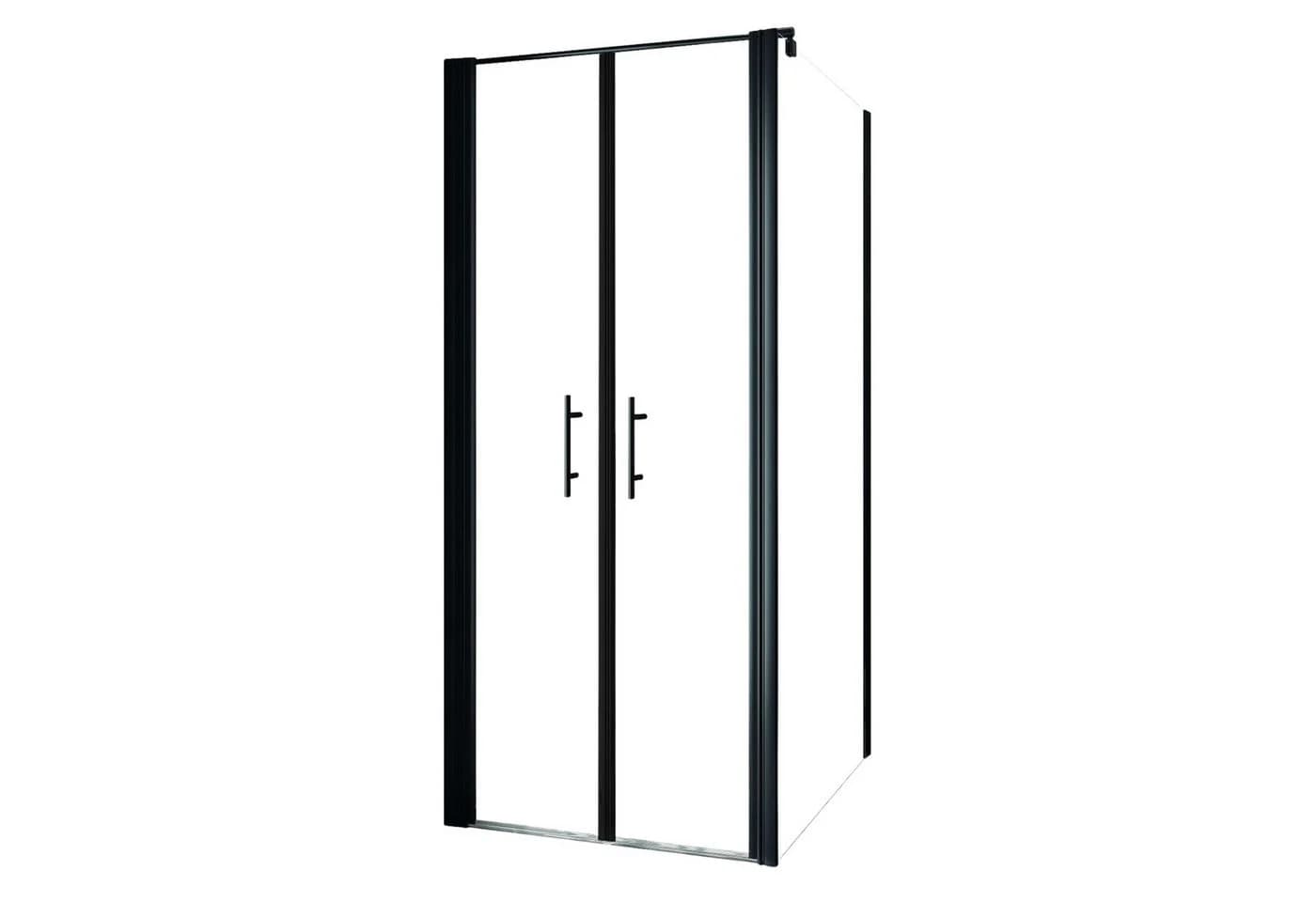 Schulte Eckdusche Alexa Style 2.0 Schwarz ESG-Sicherheitsglas Pendeltür - Bild 2