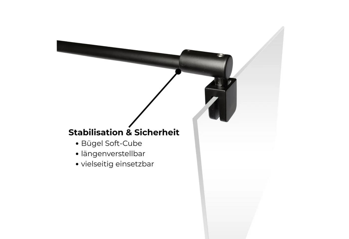 Schulte Eckdusche Alexa Style 2.0 Schwarz ESG-Sicherheitsglas Pendeltür - Bild 5