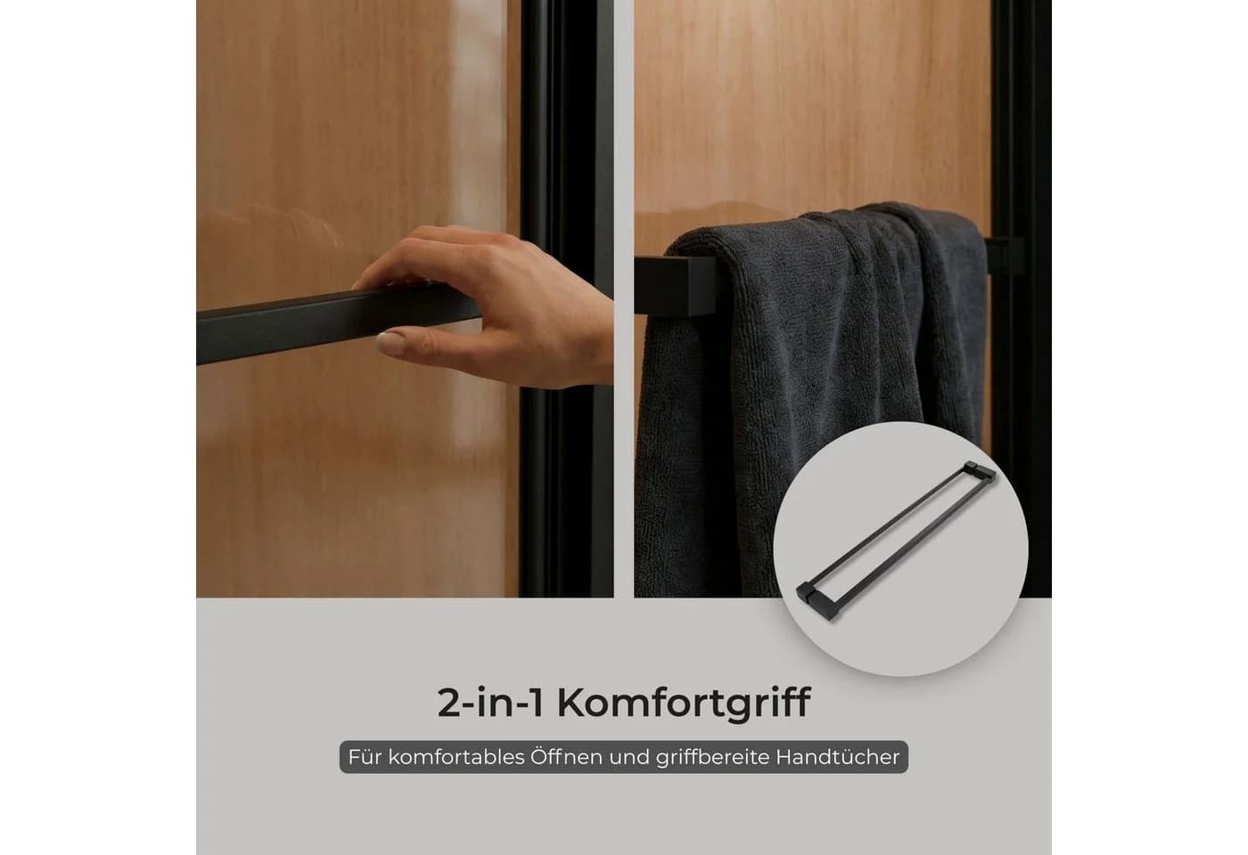 Schulte Eckdusche Sunny Mattschwarz Schwenk-Schiebetür - Bild 3