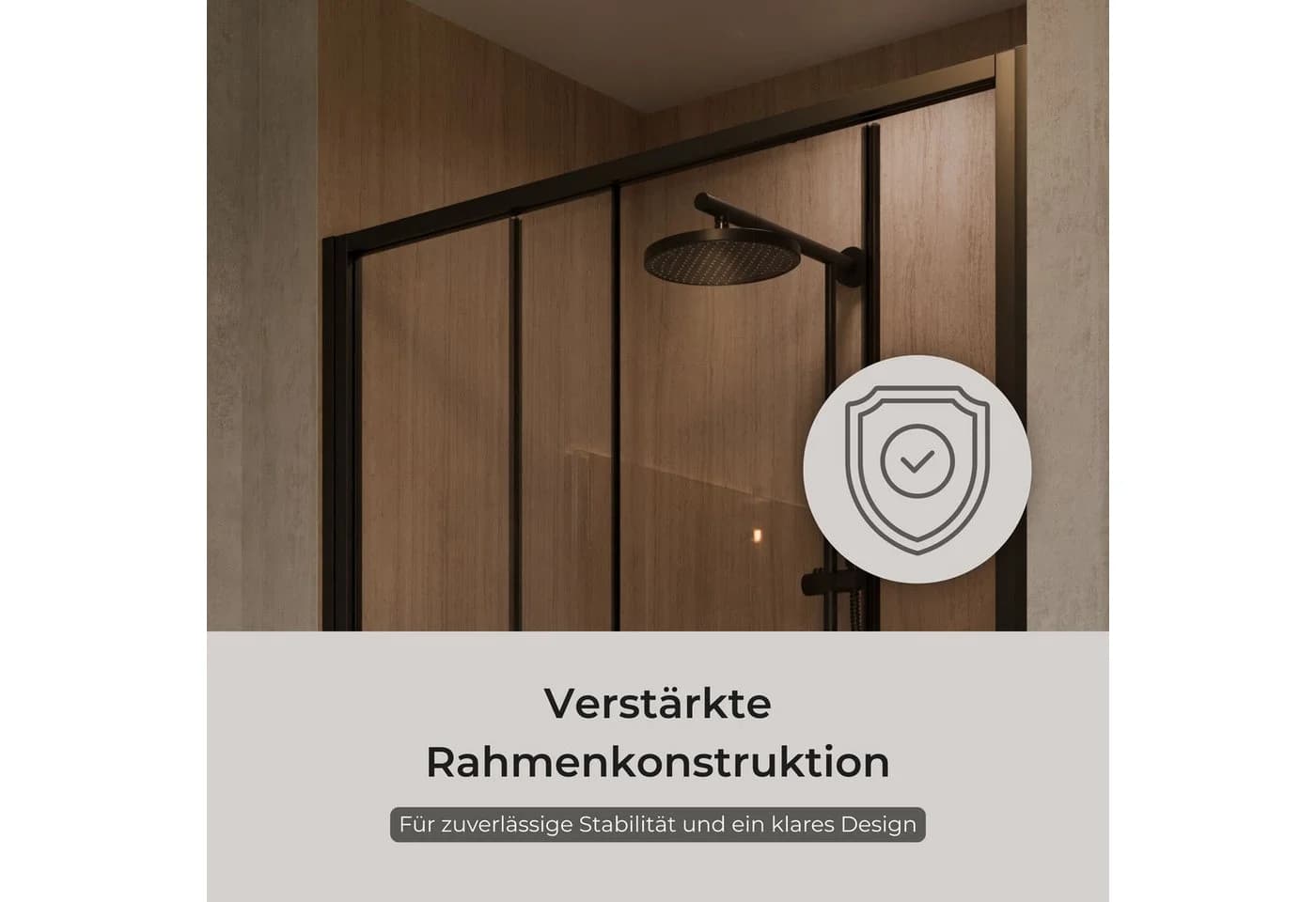 Schulte Dusch-Schiebetür Sunny Mattschwarz ESG-Sicherheitsglas - Bild 3