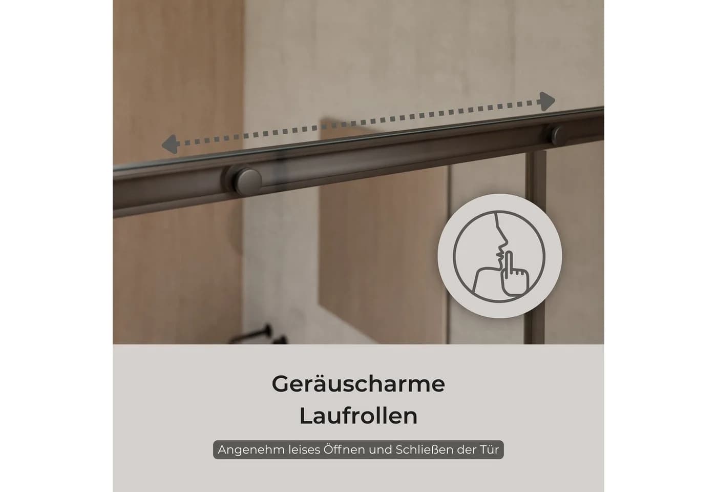Schulte Dusch-Schiebetür Sunny Mattschwarz ESG-Sicherheitsglas - Bild 4