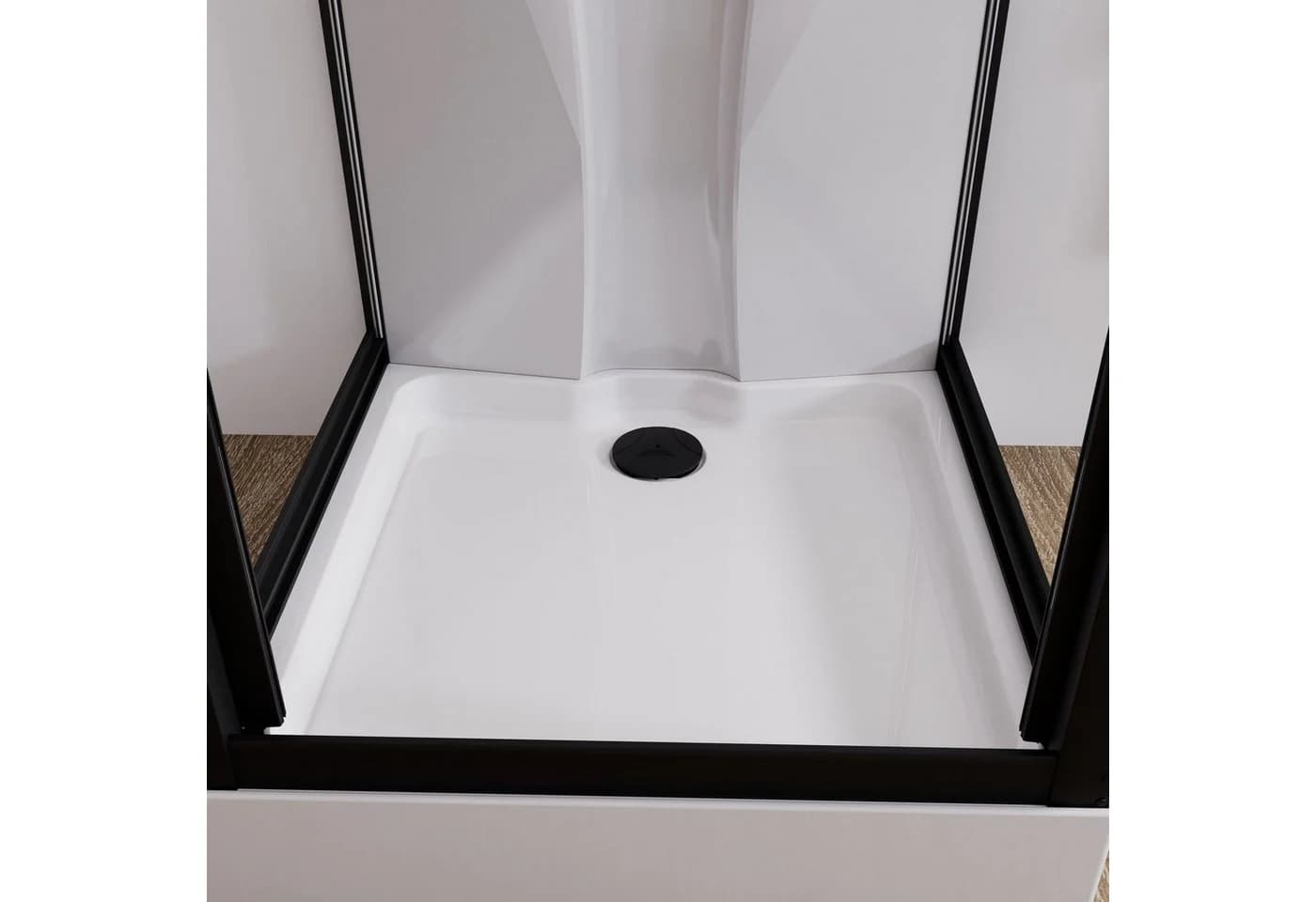 Schulte Komplettdusche Juist Schwarz mit Schiebetür und Duschwanne - Bild 5