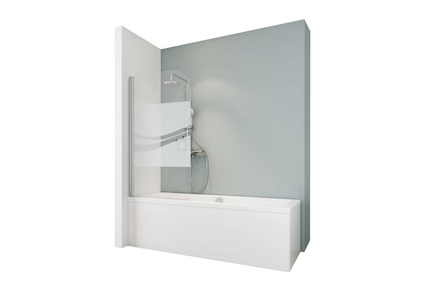 Schulte Badewannenfaltwand Liane 80x140 cm ESG Glas pendelbar - Bild 2