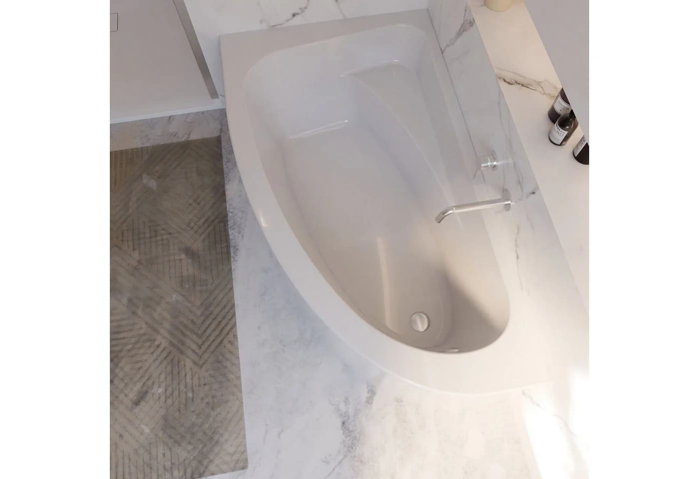 Schulte Badewanne Baia asymmetrisch Sanitäracryl Weiß - Bild 4