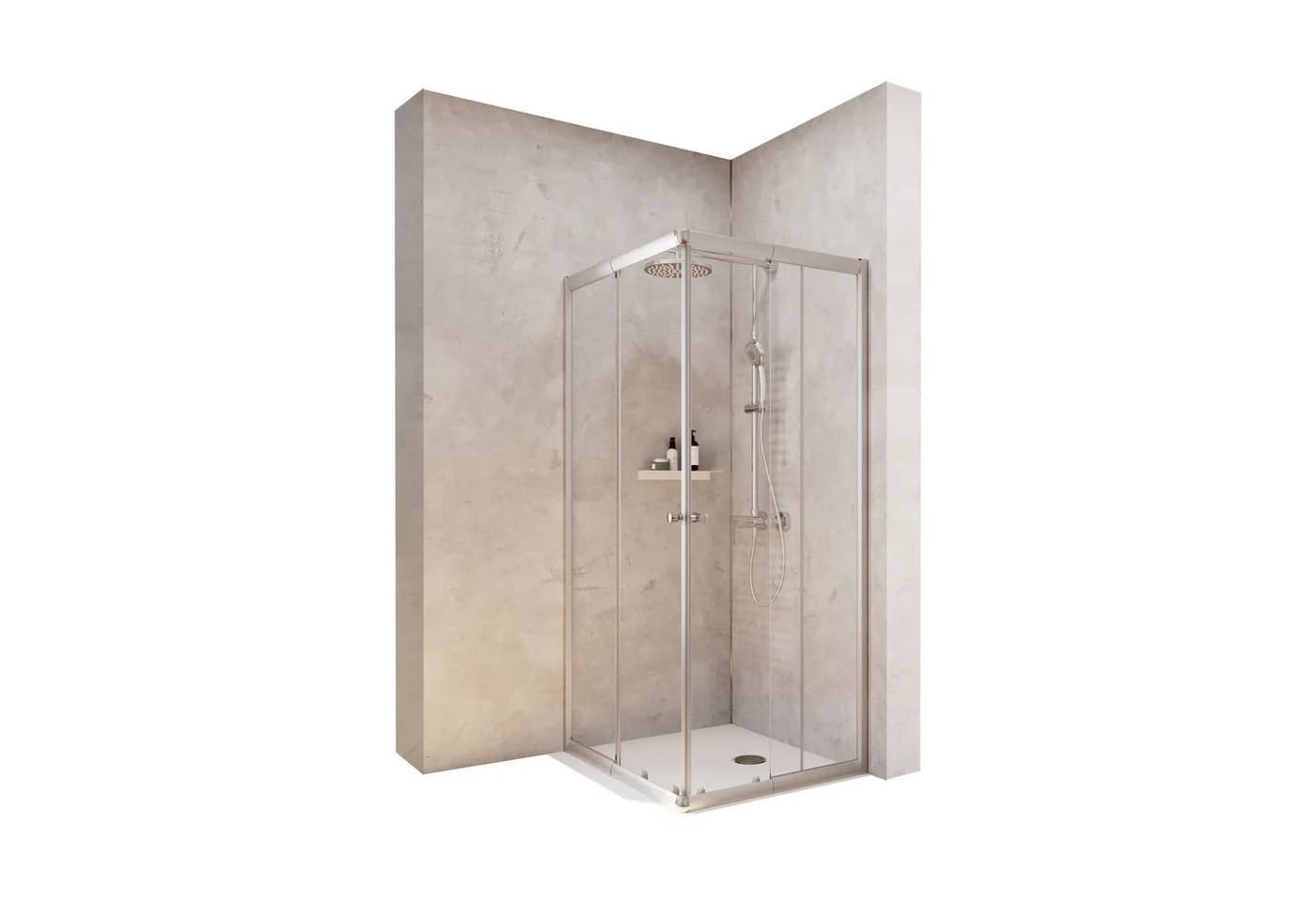 Schulte Eckdusche Corner 90x75 cm mit Schiebetüren und Sicherheitsglas - Bild 2