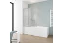 Schulte Badewannenfaltwand Komfort 70-118 x 140 cm Kunstglas Alu-Natur Bild 2