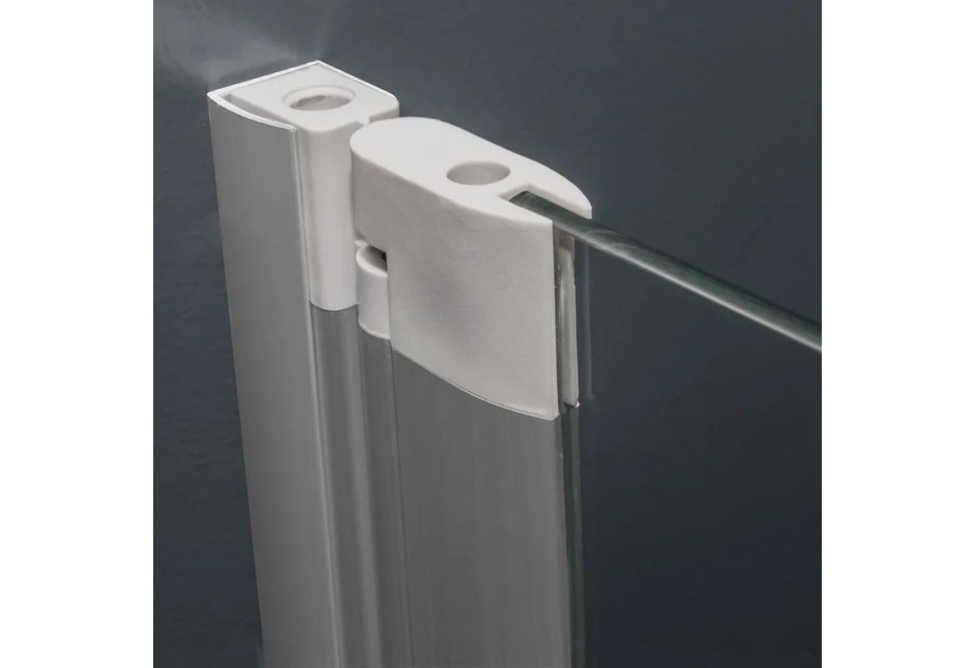 Schulte Badewannenfaltwand 70x130 cm, Duschwand für Badewanne, Dekor Grau-Anthrazit, Glas, 1-tlg, pendelbar, 5 mm Sicherheitsglas