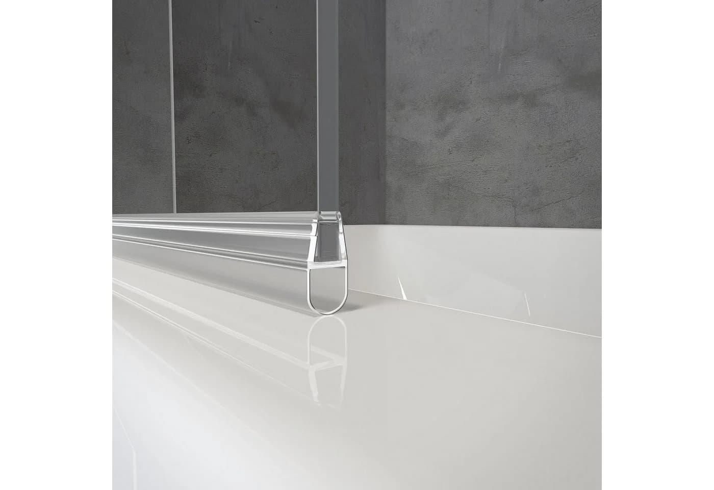 Schulte Badewannenfaltwand 70x130 cm, Duschwand für Badewanne, Dekor Grau-Anthrazit, Glas, 1-tlg, pendelbar, 5 mm Sicherheitsglas - Bild 3